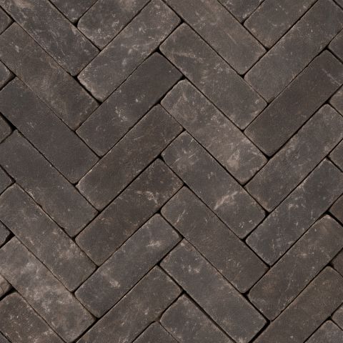 Sierbestrating-limburg-tuinvariant-Preston bruin zwart bezand vormbak 20x6,5x6 getrommeld