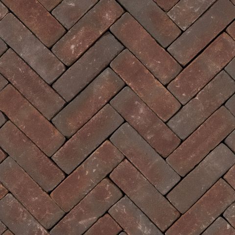 Sierbestrating-limburg-tuinvariant-Ruston paars rood bezand vormbak 20x6,5x6 getrommeld