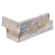 Sierbestrating-limburg-tuinvariant-Stone Panels White Quarzite Corner piece(40+20)x15x1,5-2,5 cm
