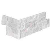 Sierbestrating-limburg-tuinvariant-Stone Panels Snow White Marble Corner piece (40+20)x15x1,5-2,5 cm