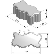 Sierbestrating-limburg-tuinvariant-Jigsaw Bss Waterpasserend 22,5x11,25x10 5/5 Zwart