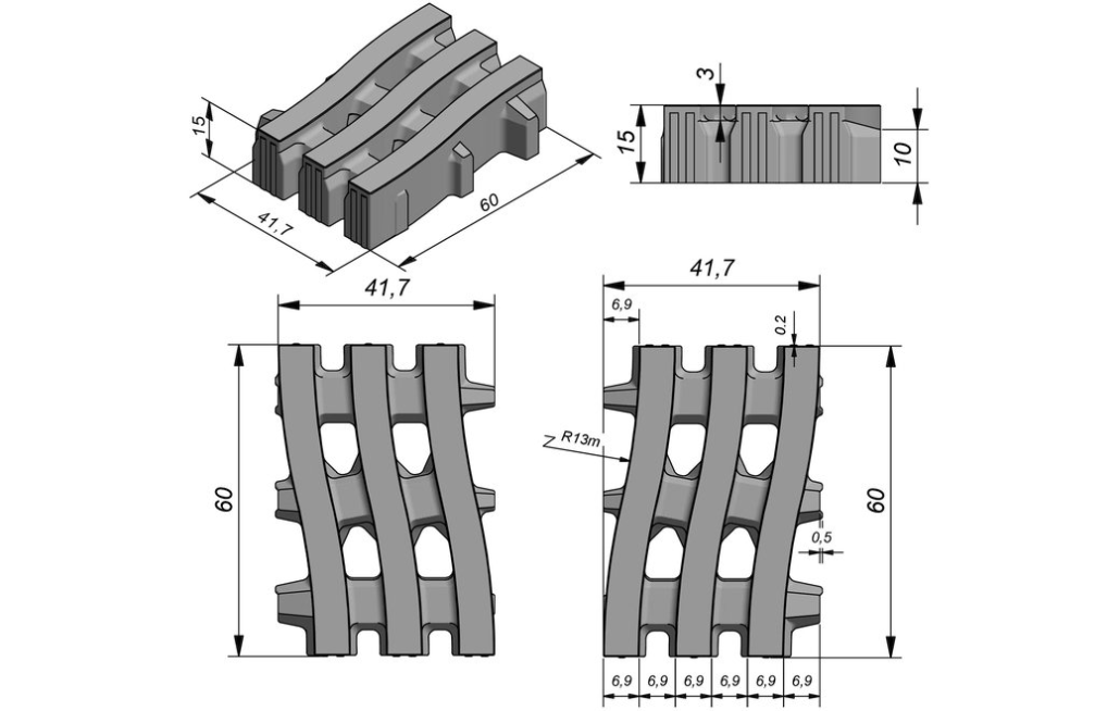 Sierbestrating-limburg-tuinvariant-Aviena Wave Waterpasserende Tegel 60x41,7x15 Carbon Intense