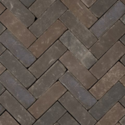 Sierbestrating-limburg-tuinvariant-Doris donkerbruin bezand strengpers 20x6,5x6,5 getrommeld