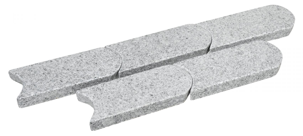 Sierbestrating-limburg-tuinvariant-Graskanttegel G603 Grijs Piaz. 25x10x3 cm