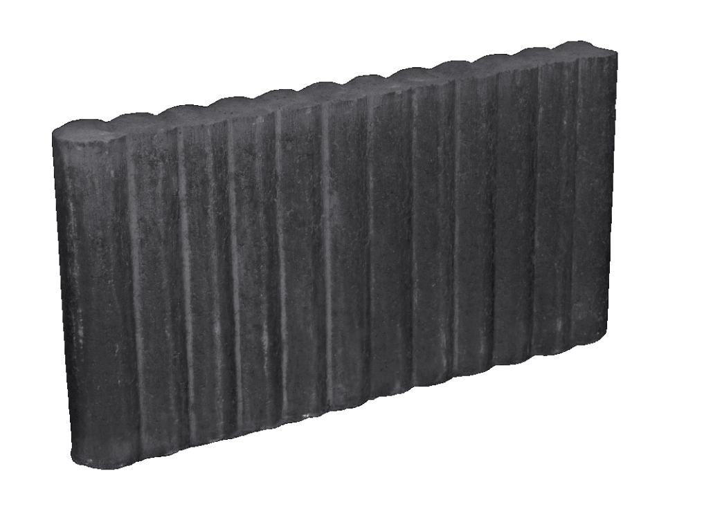 Sierbestrating-limburg-tuinvariant-Pallisadeband Rond Zwart 6x25x50 cm