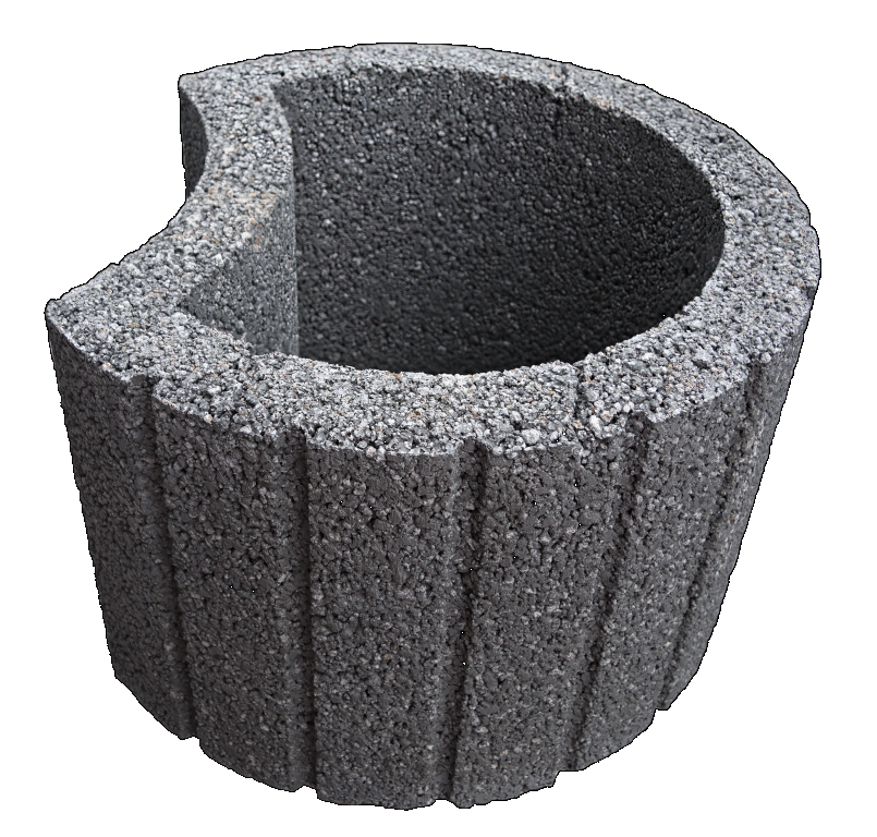 Sierbestrating-limburg-tuinvariant-Cirkelflor Groot Zwart 48x38x30 cm